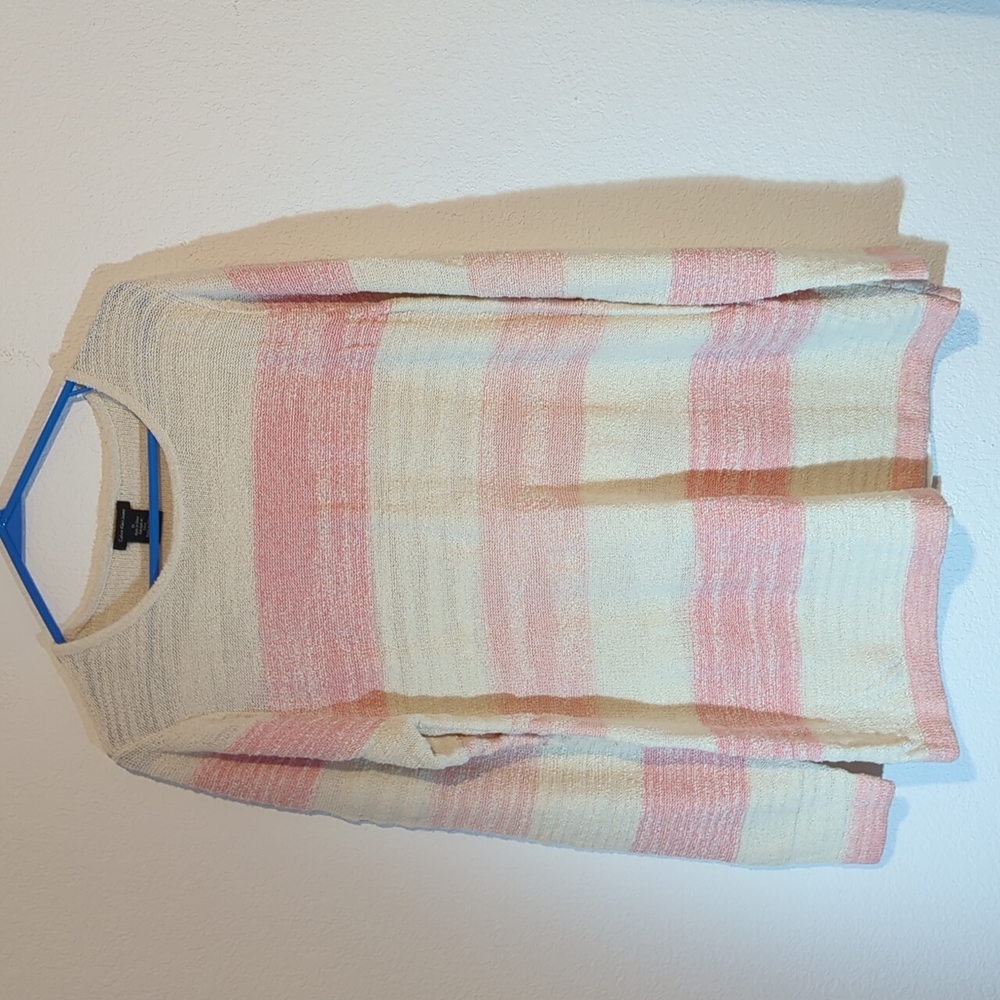 Calvin Klein Jeans Pullover Sweater Women XL Pink White Striped